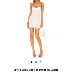 Lottie Lace Bustier Dress in White